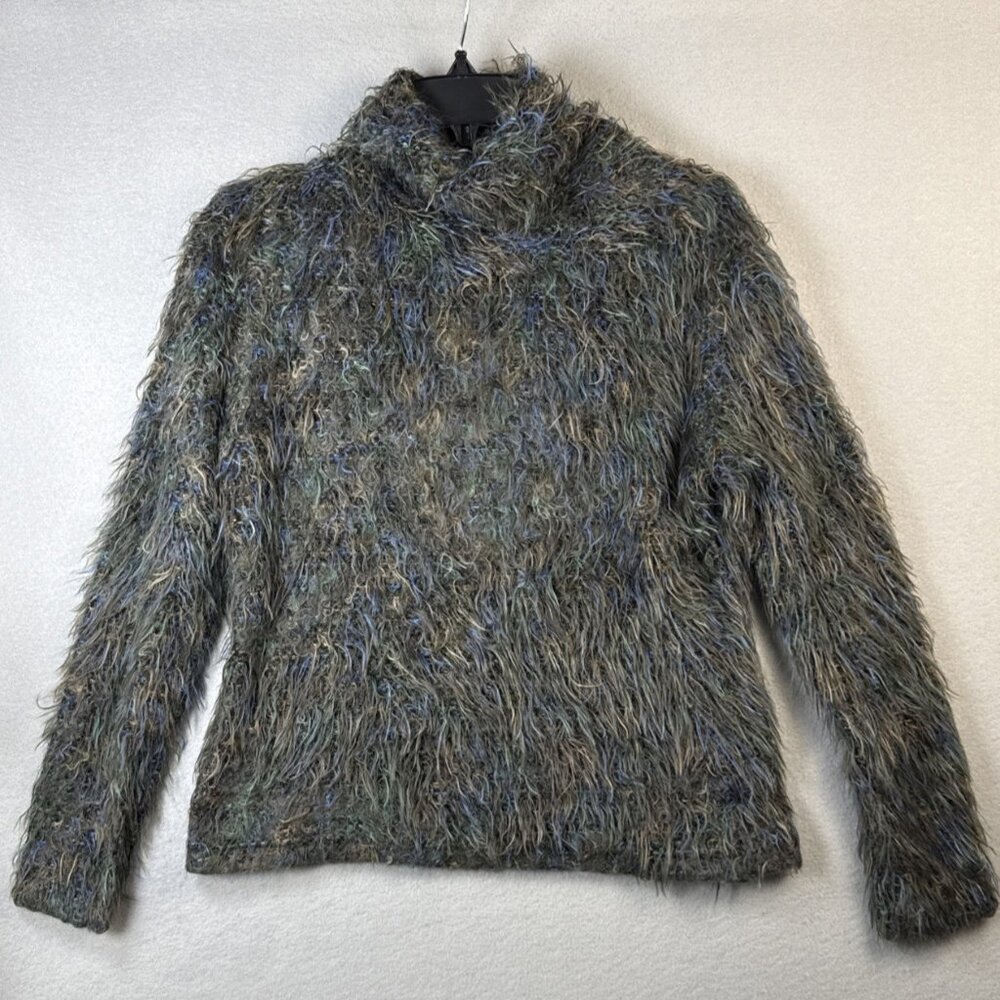 Vintage Carducci Fuzzy Designer‎ Sweater Womens Size M Italian Luxury Turtleneck